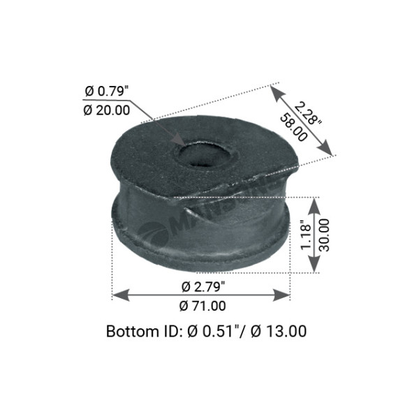 Image of Insulator Cab Mount from MHD. Part number: 580.207