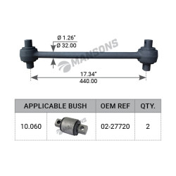 Image of Torque Rod Assly from MHD. Part number: 680.018