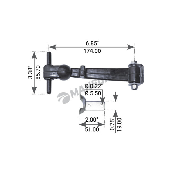 Image of Hood Latch Assembly from MHD. Part number: 680.027
