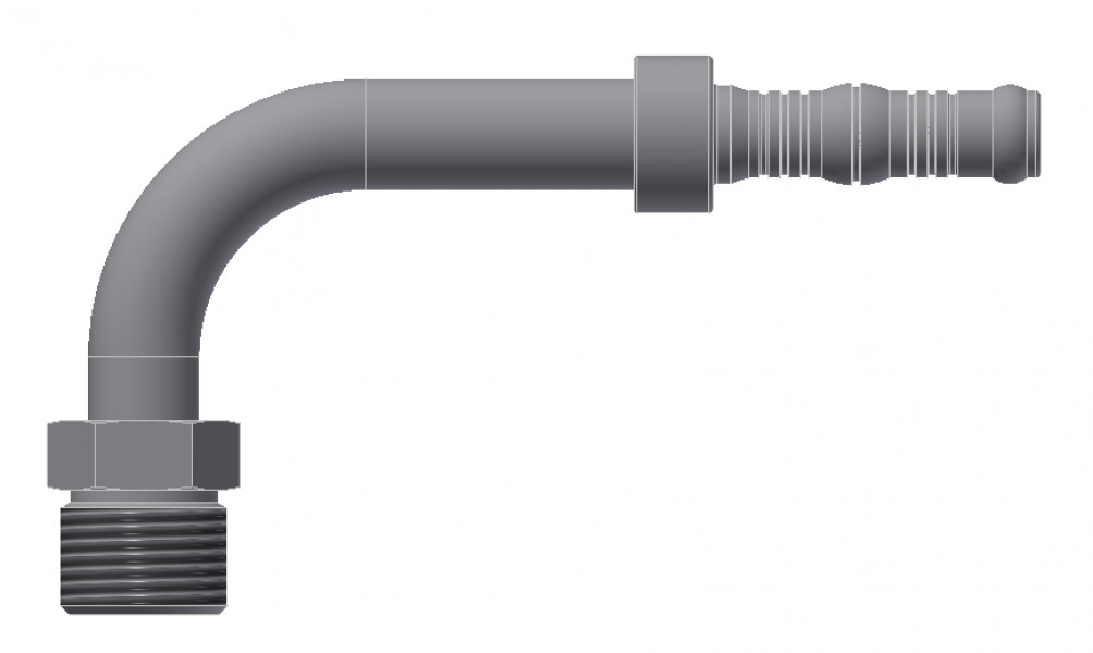 Image of A/C Refrigerant Hose Fitting - MALE INSERT O-RING, 90Deg BEND from Sunair. Part number: BC-54208-06-06