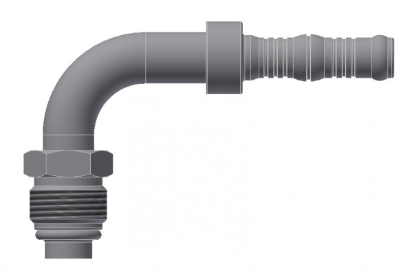 Image of A/C Refrigerant Hose Fitting - O-RING MALE SWIVEL, 90Deg BEND from Sunair. Part number: BC-54214-06-06