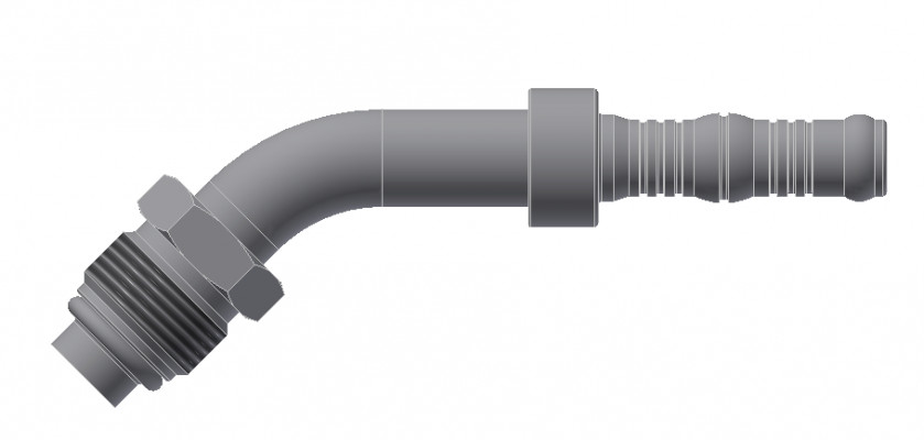 Image of A/C Refrigerant Hose Fitting - O-RING MALE SWIVEL, 45Deg BEND from Sunair. Part number: BC-54215-06-06