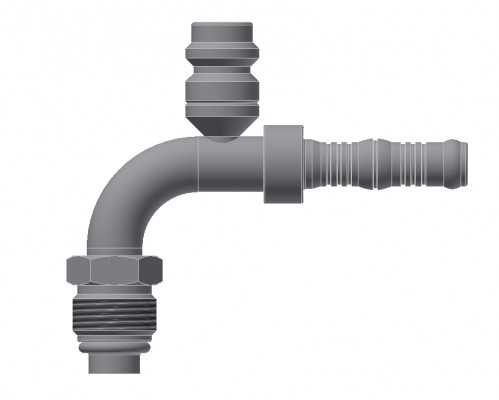 Image of A/C Refrigerant Hose Fitting - O-RING MALE SWIVEL, 90Deg BEND W from Sunair. Part number: BC-54217-06-06