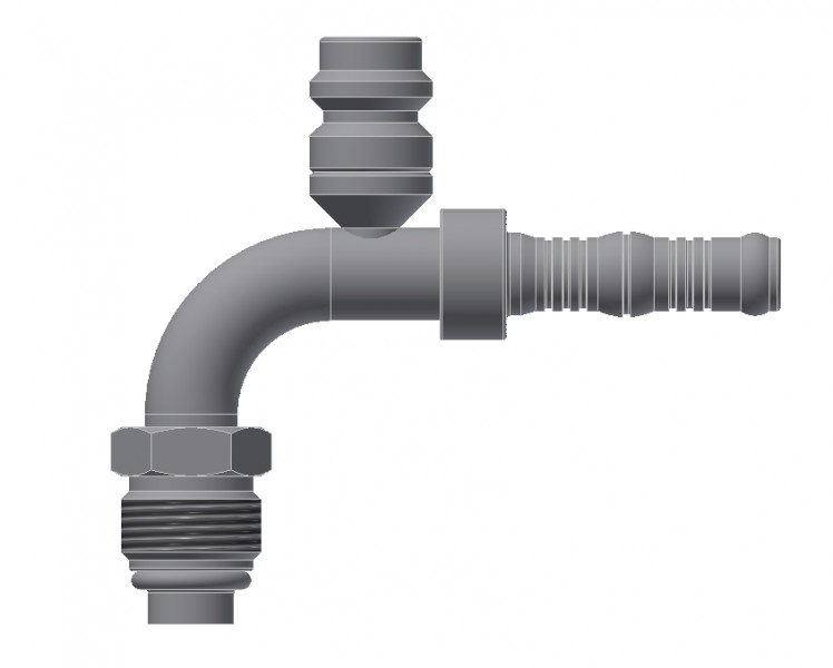 Image of A/C Refrigerant Hose Fitting - O-RING MALE SWIVEL, 90Deg BEND W from Sunair. Part number: BC-54217-08-08