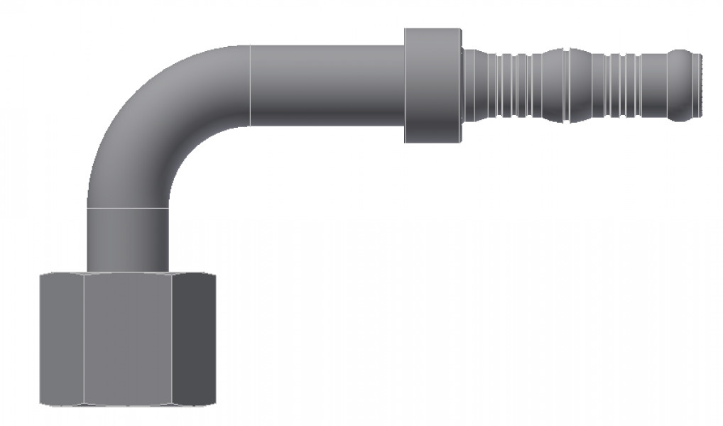 Image of A/C Refrigerant Hose Fitting - ORFS FEMALE SWIVEL, 90Deg BEND from Sunair. Part number: BC-54503-08-08