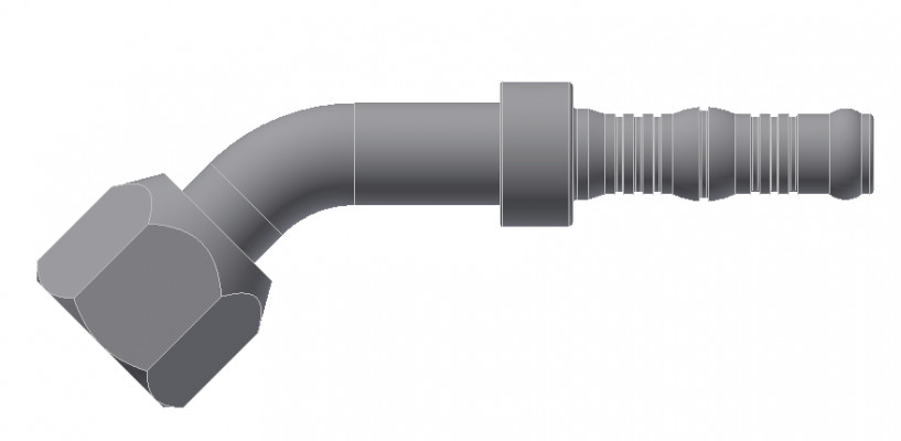 Image of A/C Refrigerant Hose Fitting - SAE 45Deg FLARE FEMALE SWIVEL, 45Deg from Sunair. Part number: BC-54702-04-06