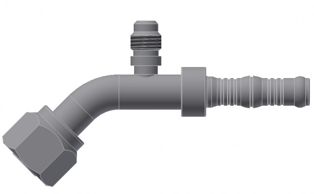 Image of A/C Refrigerant Hose Fitting - 45uc0u65533  Fem O-ring w/R12 Port Steel Ftg Kit from Sunair. Part number: BC-54711-08-08K