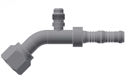 Image of A/C Refrigerant Hose Fitting - 45 degree  Fem O-ring w/R12 Port Steel Ftg Kit from Sunair. Part number: BC-54711-08-10K