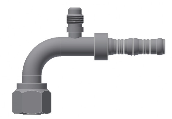 Image of A/C Refrigerant Hose Fitting - O-RING FEMALE SWIVEL, 90Deg W/R12 from Sunair. Part number: BC-54712-06-06