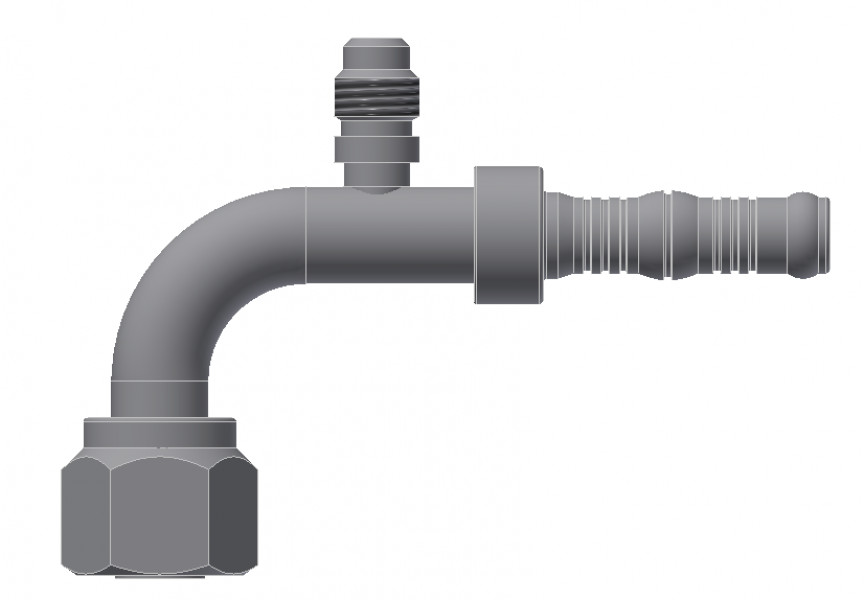 Image of A/C Refrigerant Hose Fitting - 90uc0u65533  Fem O-ring w/R12 Port Steel Ftg Kit from Sunair. Part number: BC-54712-08-08K