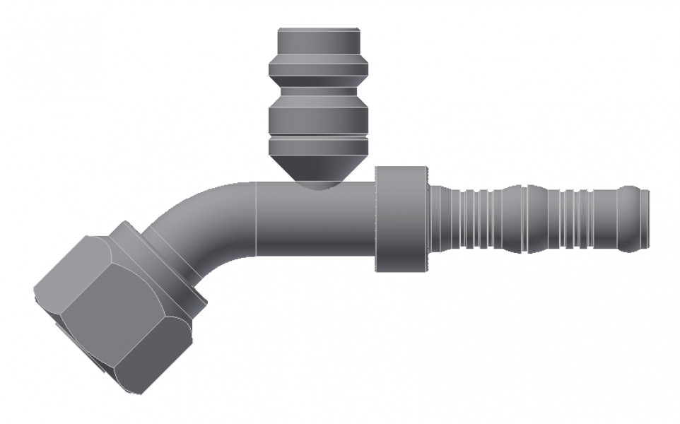 Image of A/C Refrigerant Hose Fitting - 45uc0u65533  Fem O-ring w/R134a Port Steel Ftg Kit from Sunair. Part number: BC-54718-08-10K