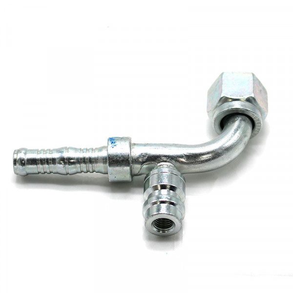 Image of A/C Refrigerant Hose Fitting - O-RING FEMALE SWIVEL, 90Deg W/R134 from Sunair. Part number: BC-54719-08-08