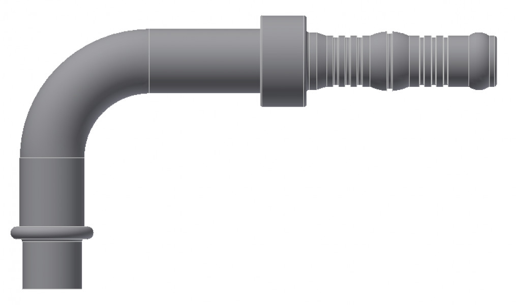 Image of A/C Refrigerant Hose Fitting - 90 degree  (No Nut) O-ring Steel Ftg Kit from Sunair. Part number: BC-54726-08-08K