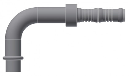 Image of A/C Refrigerant Hose Fitting - 90 degree  (No Nut) O-ring Steel Ftg Kit from Sunair. Part number: BC-54726-08-08K