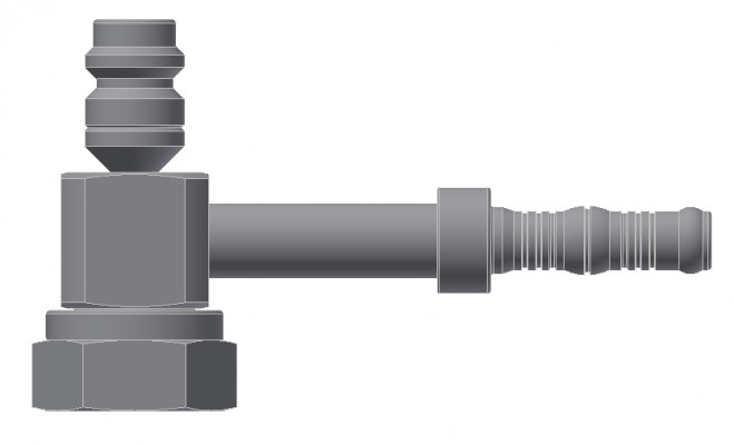 Image of A/C Refrigerant Hose Fitting - O-RING COMPRESSOR, 90Deg BEND from Sunair. Part number: BC-54735-10-08