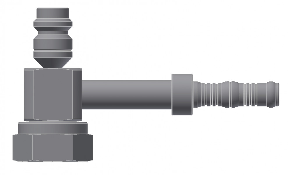 Image of A/C Refrigerant Hose Fitting - 90uc0u65533  Fem Tube-o w/R134a Port Steel Ftg Kit from Sunair. Part number: BC-54735-10-10K