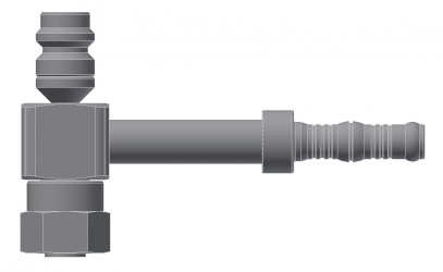 Image of A/C Refrigerant Hose Fitting - 90 degree  Fem Block w/R134a Port Steel Ftg Kit from Sunair. Part number: BC-54742-06-06K