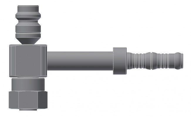 Image of A/C Refrigerant Hose Fitting - O-RING FEMALE SWIVEL 90Deg BLOCK from Sunair. Part number: BC-54742-08-08