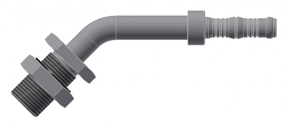 Image of A/C Refrigerant Hose Fitting - 45 degree  Bulkhead O-ring Steel Ftg Kit from Sunair. Part number: BC-54759-12-12K