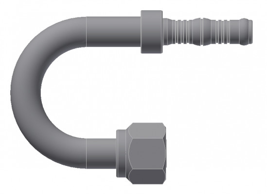 Image of A/C Refrigerant Hose Fitting - O-RING FEMALE SWIVEL 180Deg BEND from Sunair. Part number: BC-54771-06-06