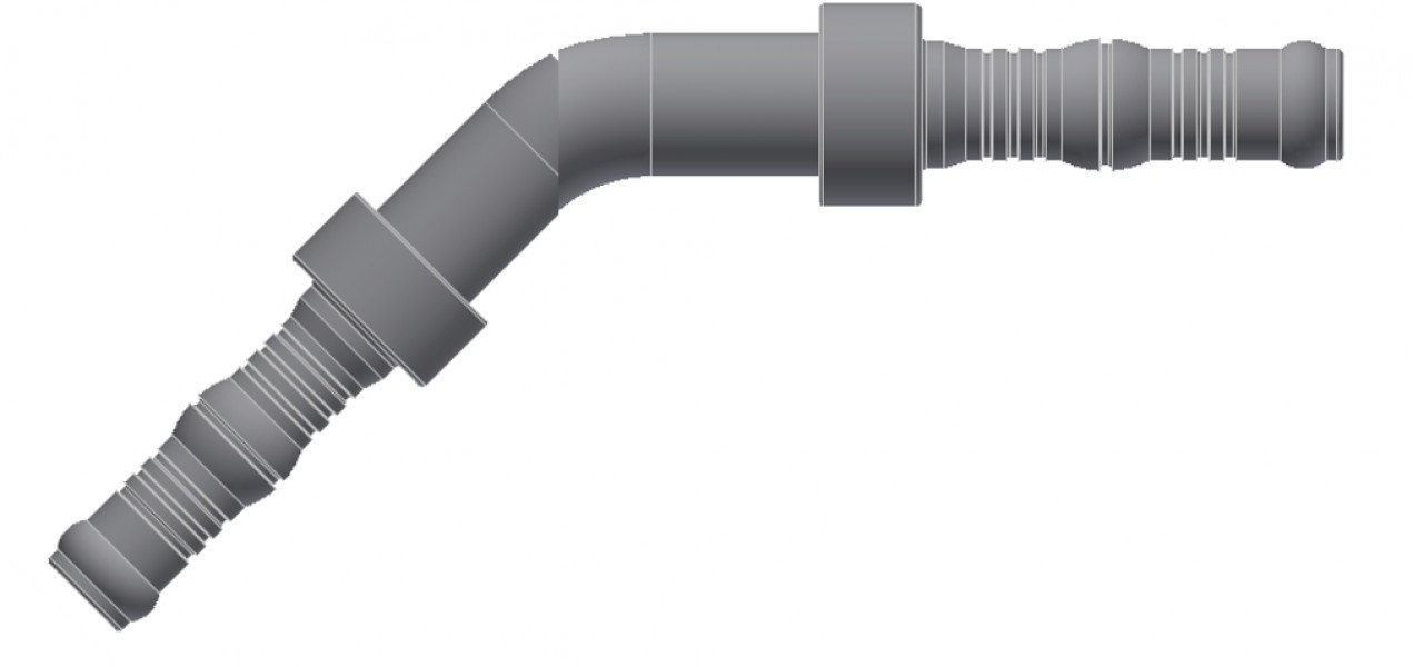 Image of A/C Refrigerant Hose Fitting - 45Deg SPLICER from Sunair. Part number: BC-8748-06-06