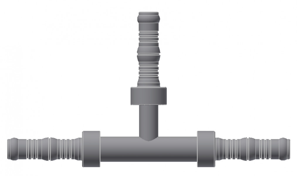 Image of A/C Refrigerant Hose Fitting - 3 Way(T)-Splicer Steel Ftg Kit from Sunair. Part number: BC-8750-06-06-06K