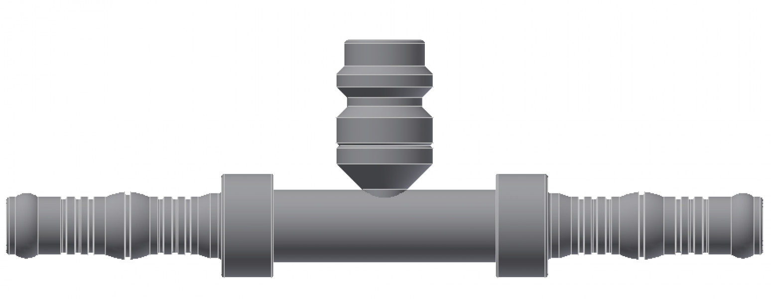 Image of A/C Refrigerant Hose Fitting - IN-LINE SPICER W/ R134 VALVE from Sunair. Part number: BC-8751-06-06