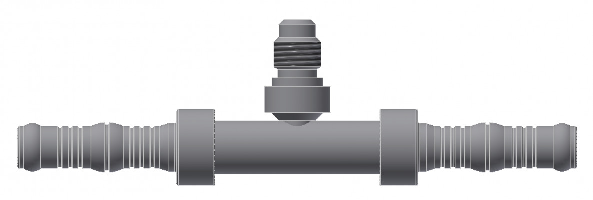 Image of A/C Refrigerant Hose Fitting - IN-LINE SPICER W/ R12 VALVE from Sunair. Part number: BC-8754-08-08