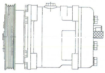 Image of A/C Compressor - 5H09 EM A2 125 12V PT-4002  M from Sunair. Part number: CO-2116CA