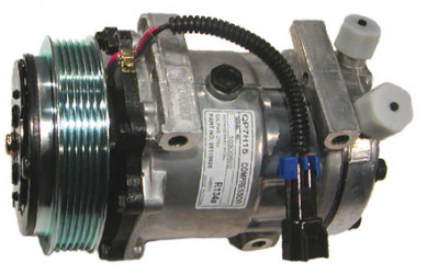 Image of A/C Compressor - 7H15 DM PV6 125 12V PT-4054 JD/JE from Sunair. Part number: CO-2146CA