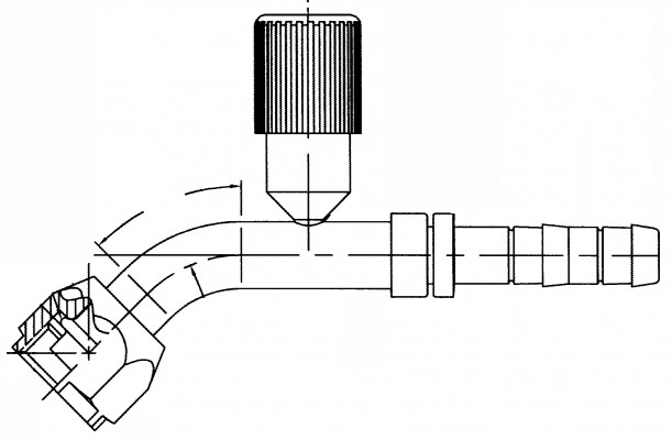 Image of A/C Refrigerant Hose Fitting - 45uc0u65533  Fem O-ring w/R134a Port Steel Ftg from Sunair. Part number: EJ3410-0808S