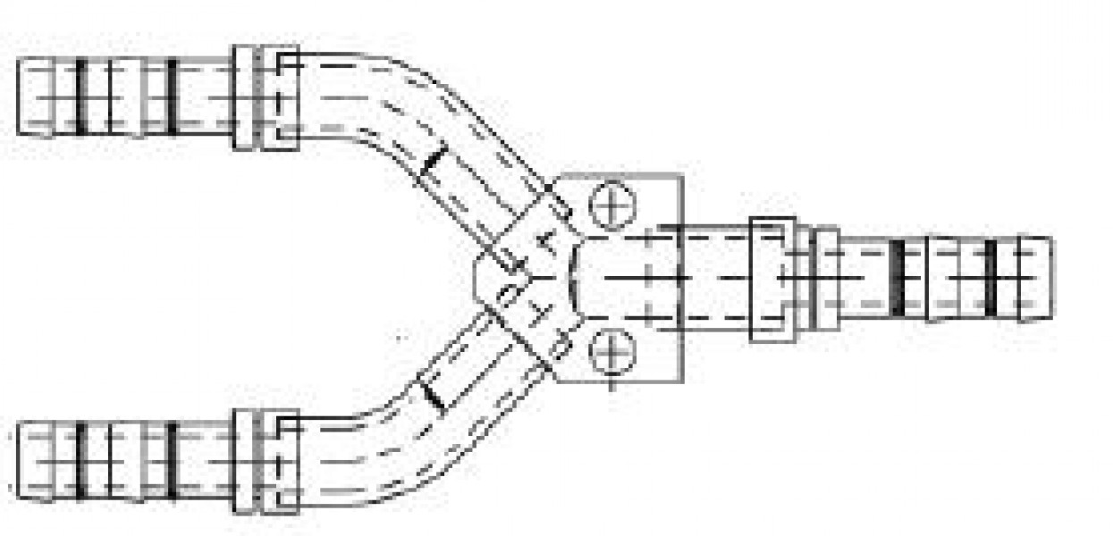 Image of A/C Refrigerant Hose Fitting - Y-Splicer 8x8x8 from Sunair. Part number: EJ5096-080808S