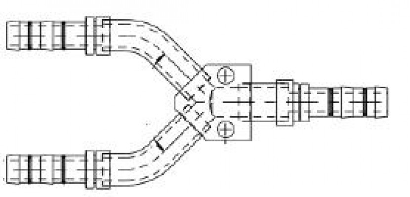 Image of A/C Refrigerant Hose Fitting - Y-Splicer 8x8x8 from Sunair. Part number: EJ5096-080808S