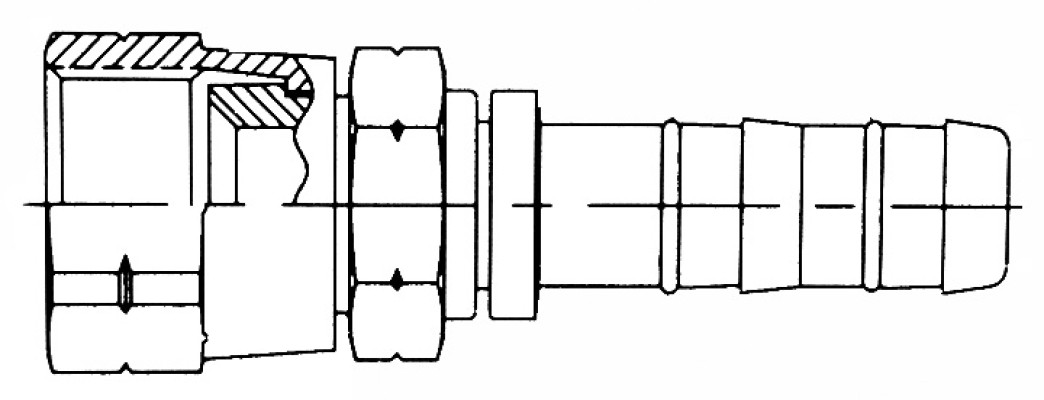 Image of Straight Female Flare with fitting kit from Sunair. Part number: FF-FJ3057-04-0810S