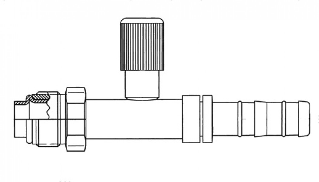 Image of Straight Male O-ring, w/R134a Port with fitting kit from Sunair. Part number: FF-FJ3132-01-1010S