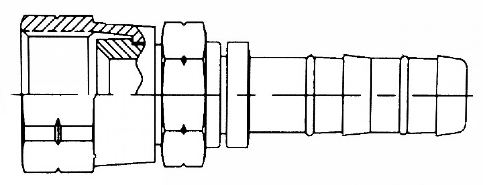Image of Straight Female 37 Deg Flare with fitting kit from Sunair. Part number: FF-FJ3731-1616S