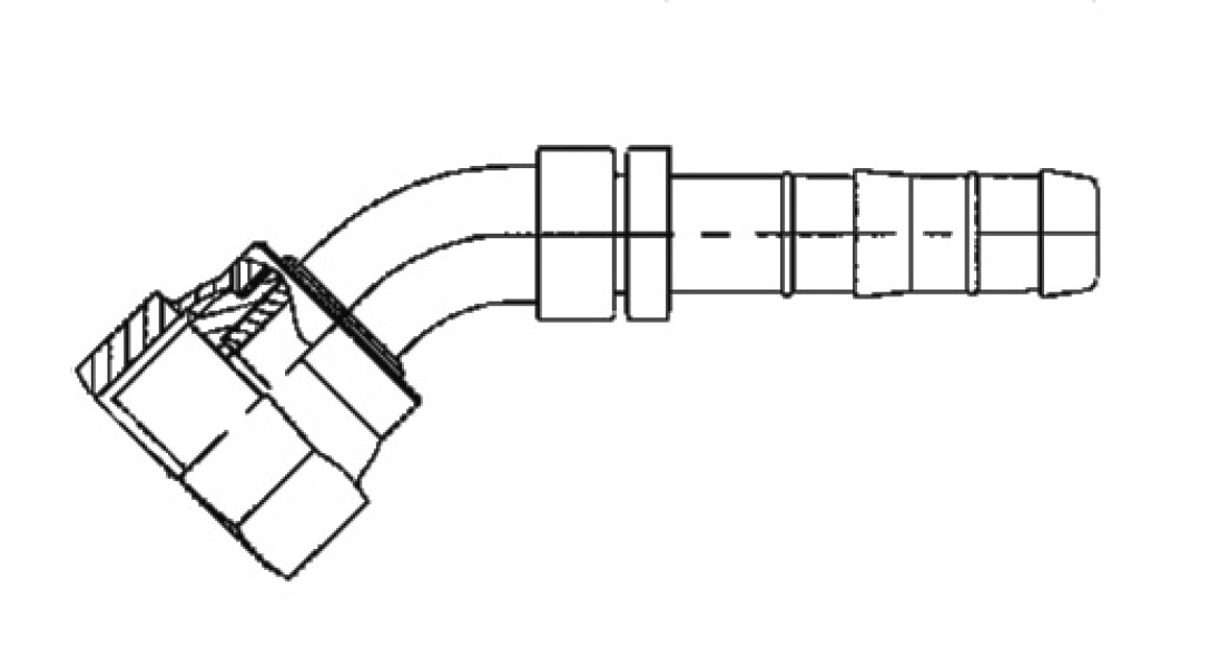 Image of 45 degree  Female ORS with fitting kit from Sunair. Part number: FF-GA23912-8-8