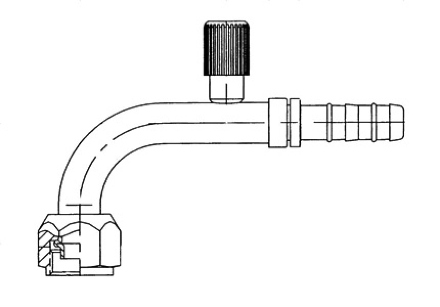 Image of A/C Refrigerant Hose Fitting - 90uc0u65533  Fem O-ring w/R134a Port Steel Ftg from Sunair. Part number: FF14196