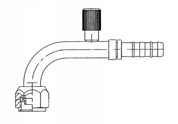 Image of A/C Refrigerant Hose Fitting - 90uc0u65533  Fem O-ring w/R134a Port Steel Ftg from Sunair. Part number: FF14196