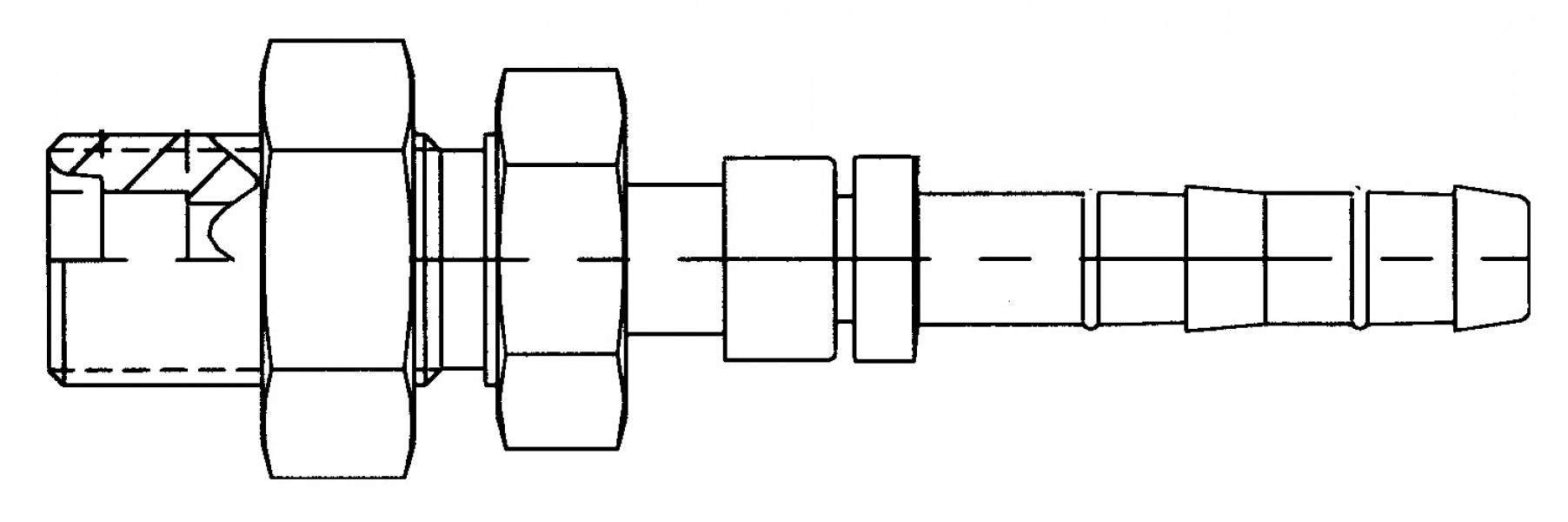 Image of A/C Refrigerant Hose Fitting - Strt Bulkhead Steel Ftg from Sunair. Part number: FF14217