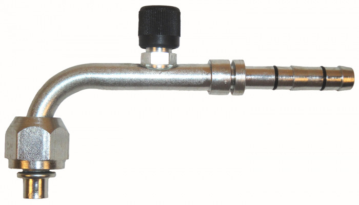 Image of A/C Refrigerant Hose Fitting - 90uc0u65533  Fem O-ring w/ 1/4" Port Steel Ftg from Sunair. Part number: FF14227