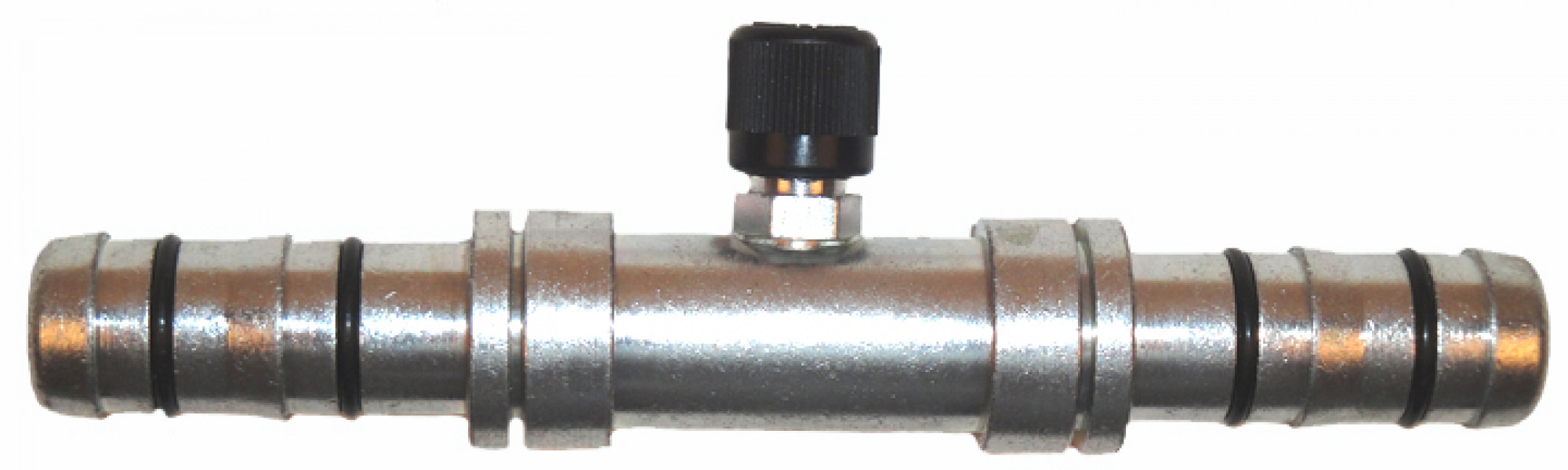 Image of A/C Refrigerant Hose Fitting - Strt Splicer w/R12 Port Steel Ftg from Sunair. Part number: FF14233