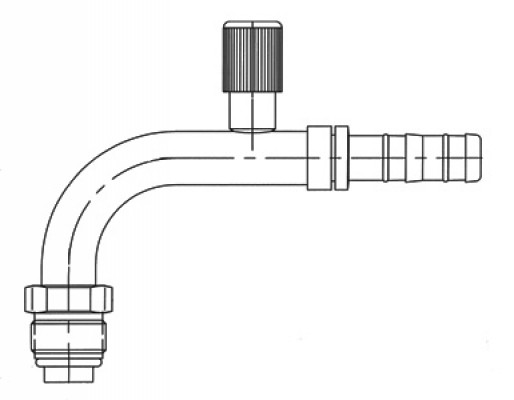 Image of A/C Refrigerant Hose Fitting - 90uc0u65533  Male O-ring w/R134a Port Steel Ftg from Sunair. Part number: FF14237