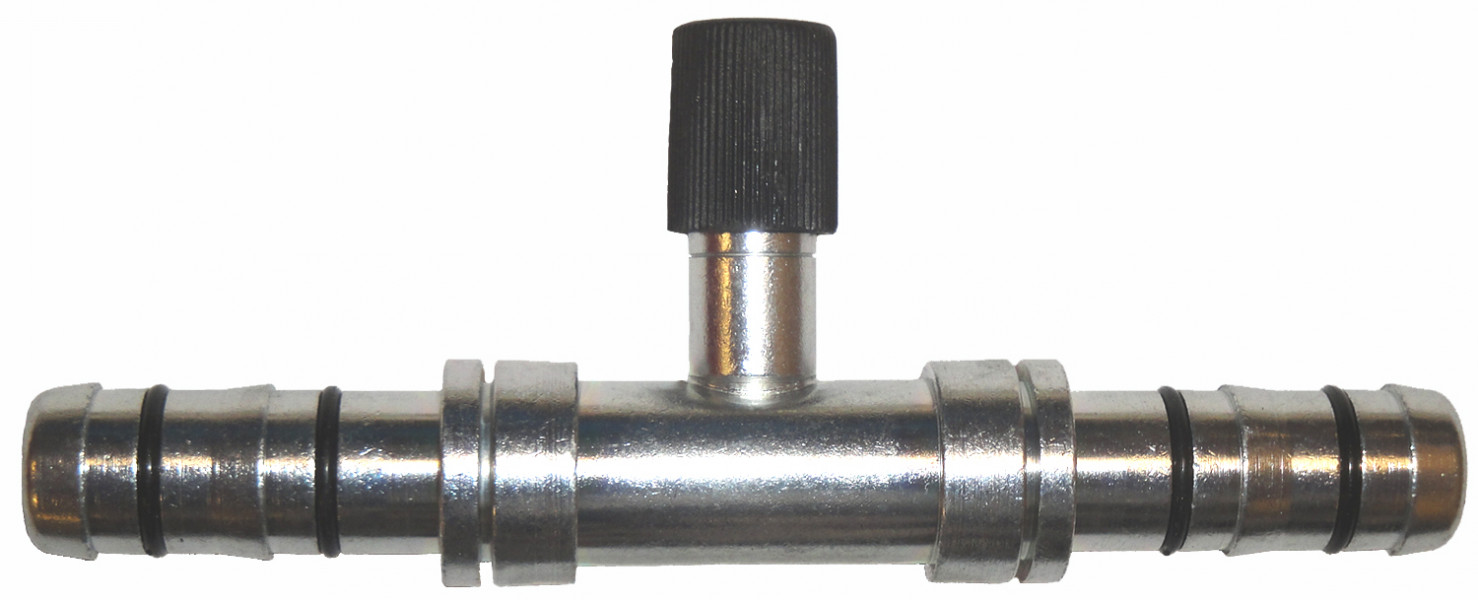 Image of A/C Refrigerant Hose Fitting - Strt Splicer w/R134a Port Steel Ftg from Sunair. Part number: FF14256