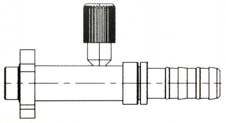 Image of A/C Refrigerant Hose Fitting - Strt Pad Style Conn. (Volvo) w/ R134a Port Steel Ftg from Sunair. Part number: FF14266