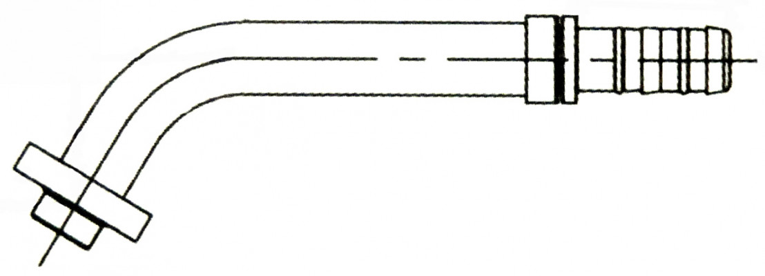 Image of A/C Refrigerant Hose Fitting - 60uc0u65533  Pad Style Connection (Volvo) Steel Ftg from Sunair. Part number: FF14267