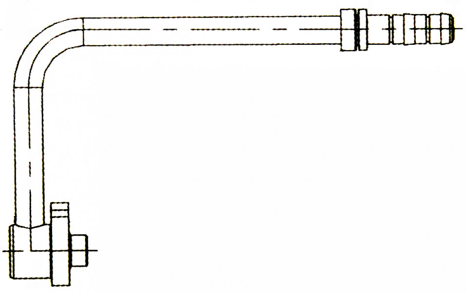 Image of A/C Refrigerant Hose Fitting - 180uc0u65533  Pad Style Connection (Volvo) Steel Ftg from Sunair. Part number: FF14268