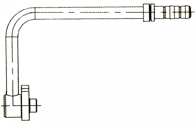 Image of A/C Refrigerant Hose Fitting - 180uc0u65533  Pad Style Connection (Volvo) Steel Ftg from Sunair. Part number: FF14268