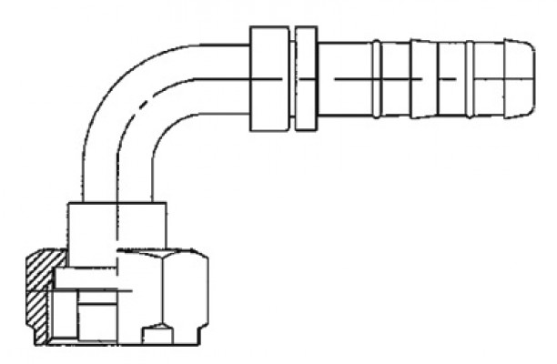 Image of A/C Refrigerant Hose Fitting - 90uc0u65533  Fem Rotalok Steel Ftg from Sunair. Part number: FF14373