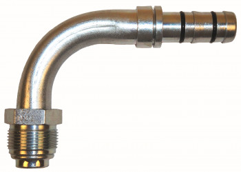 Image of A/C Refrigerant Hose Fitting - 90 degree  Male O-ring Steel Ftg from Sunair. Part number: FJ3019-05-1212S